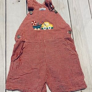 Fast Friends Gingham Short Overalls